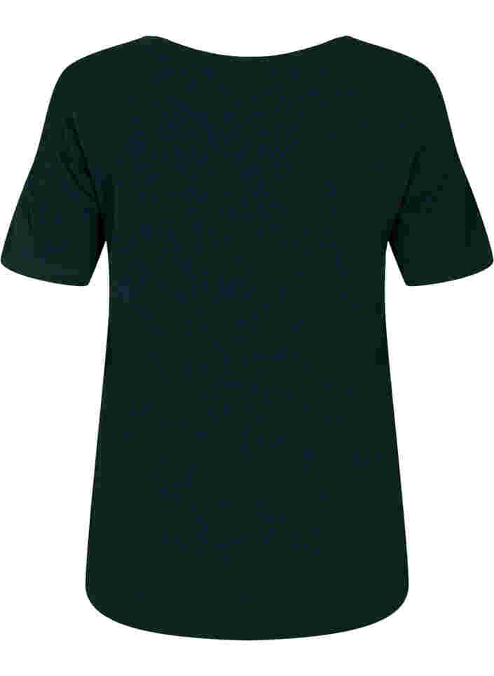 Basic t-shirt in effen kleur met katoen, Scarab, Packshot image number 1