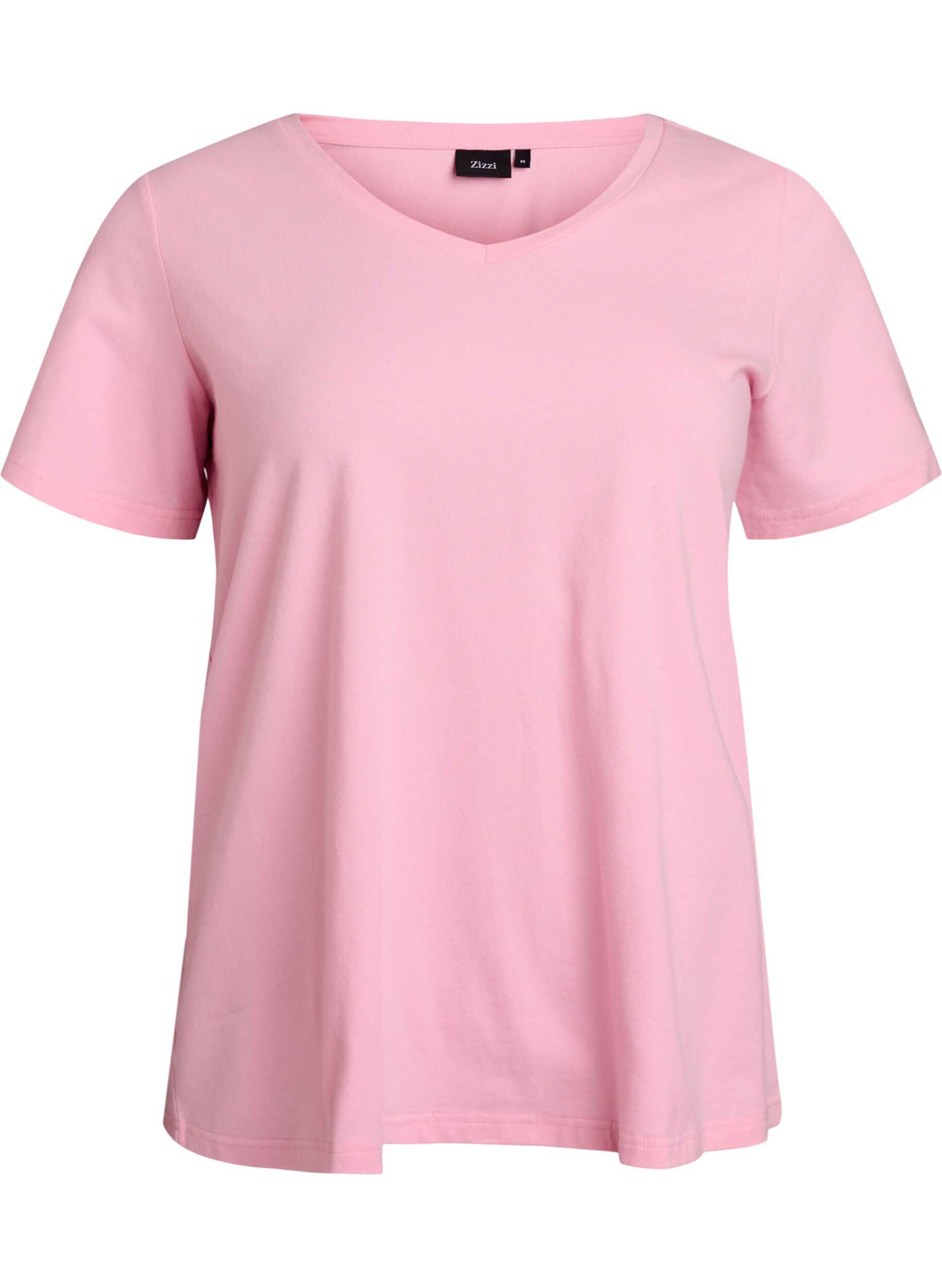 ZizziEffen basic katoenen T-shirt, Roze, Packshot image number 0
