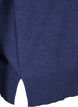 Gebreide blouse met lange mouwen en een spleet, Blauw, Packshot image number 3