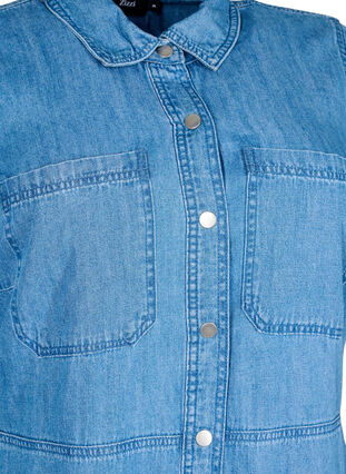 Robe chemise en denim à manches courtes, Light Blue Denim, Packshot image number 2