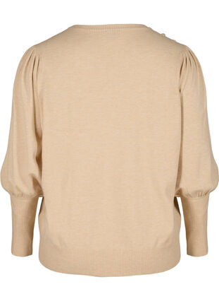Pull en tricot à manches bouffantes, Birch Mel, Packshot image number 1