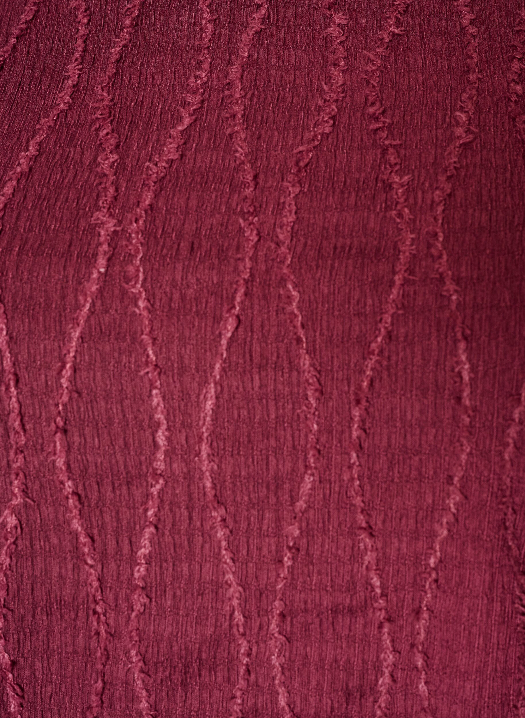 ZizziBlouse en jersey ondul&eacute;, Bordeaux, Packshot image number 2