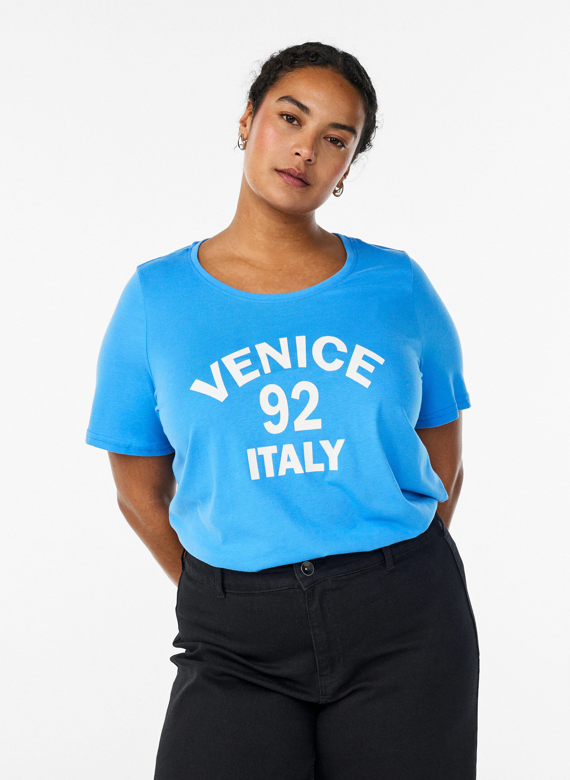 ZizziT-shirt met print, Blauw, Model image number 0