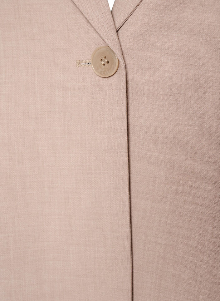 Klassieke blazer met knoopsluiting en zakken, Beige, Packshot image number 2