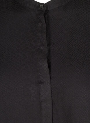 Viscose tuniek met knopen en a-lijn, Black, Packshot image number 2