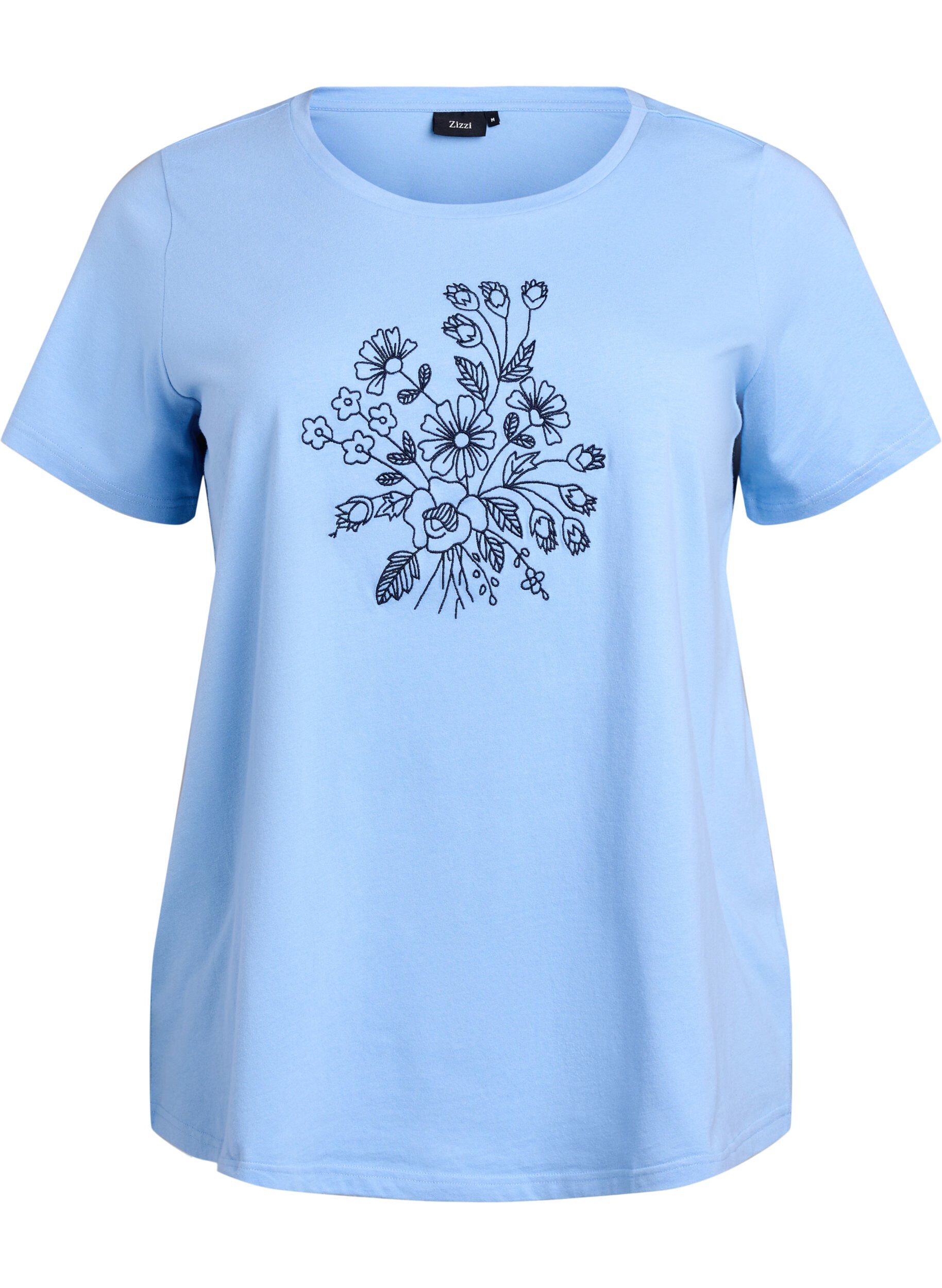 T-shirt en coton biologique avec broderie florale