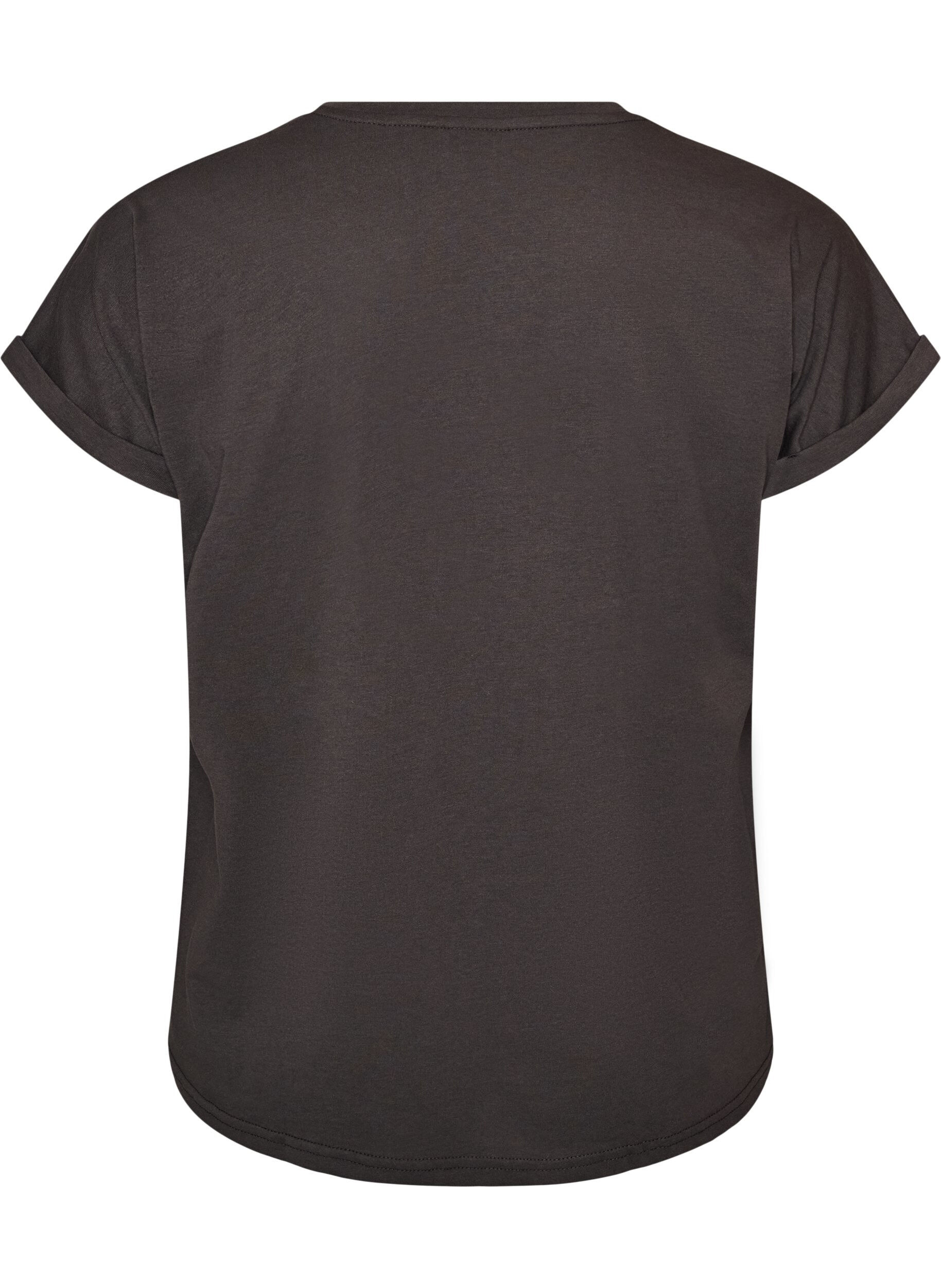 ZizziT-shirt avec imprim&eacute; d&eacute;coratif sur le devant, Gris anthracite, Packshot image number 1