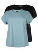 2-pack T-shirts met korte mouwen, Blauw, Packshot image number 0