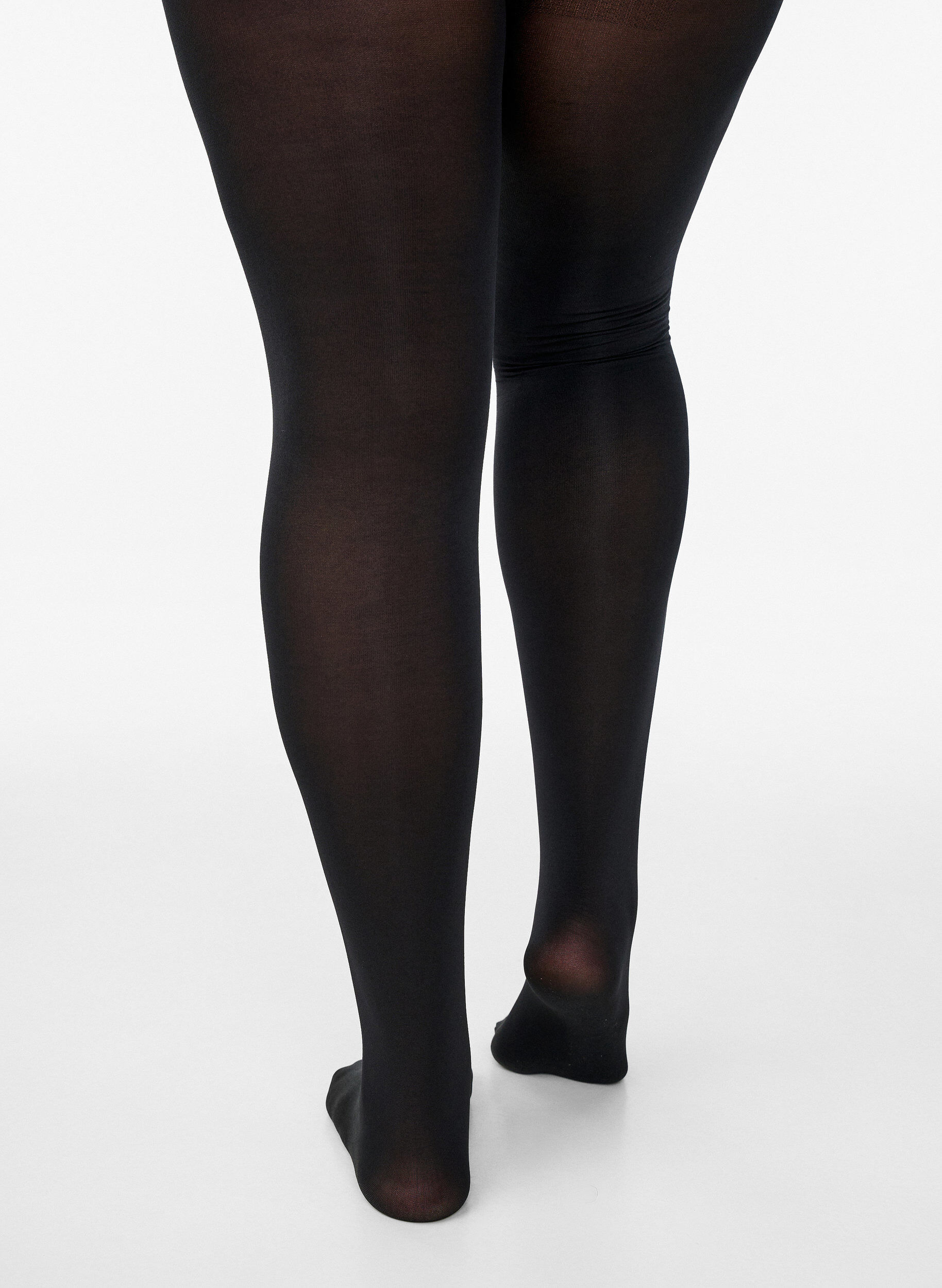Zizzi2-pack panty's in 100 denier, Zwart, Packshot image number 2