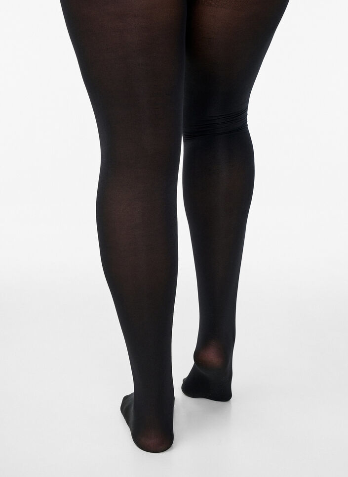 2-pack panty's in 100 denier, Zwart, Packshot image number 2