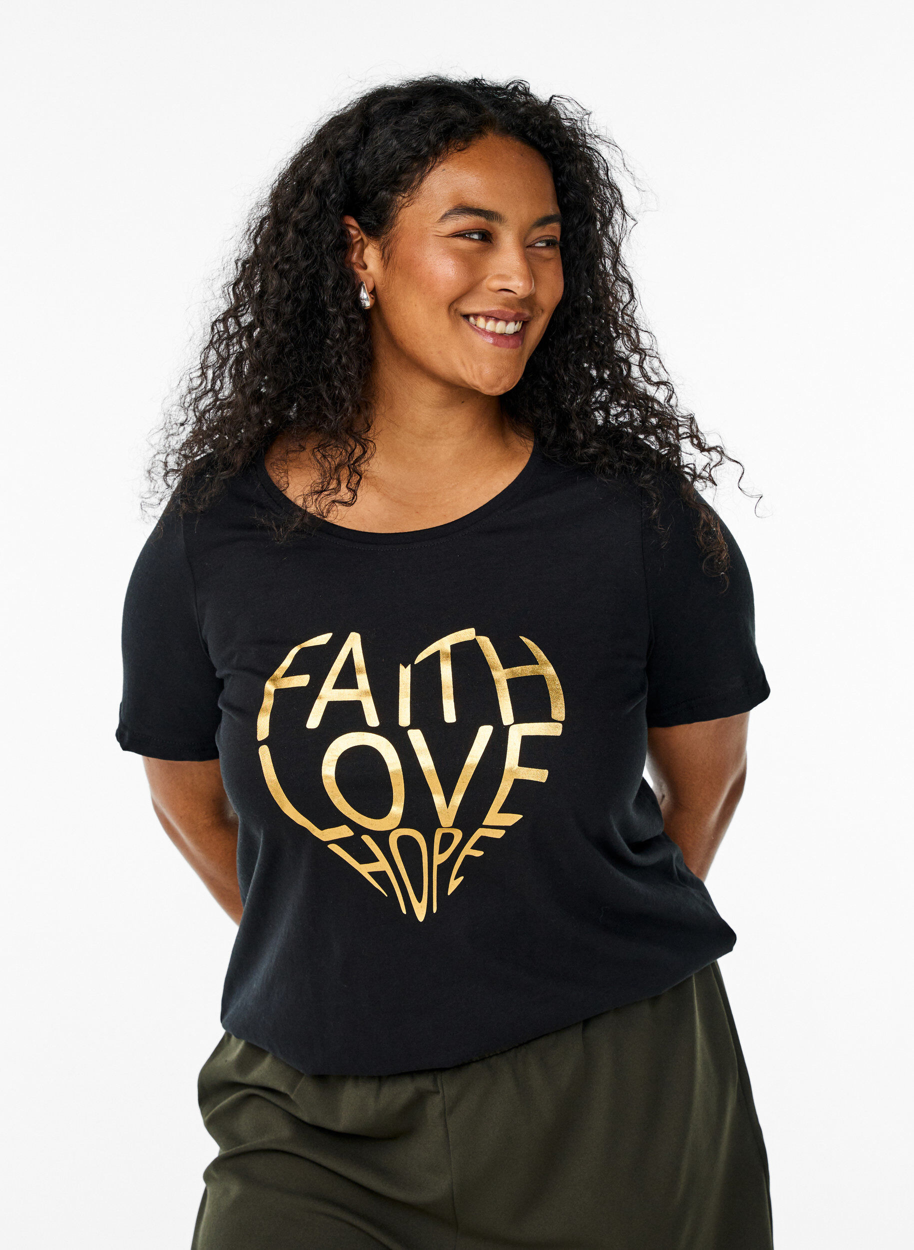 ZizziFLASH - T-shirt met motief, Zwart, Model image number 0