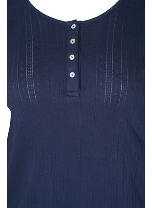 Haut de pyjama à manches longues en 100% coton, Navy Blazer, Packshot image number 2