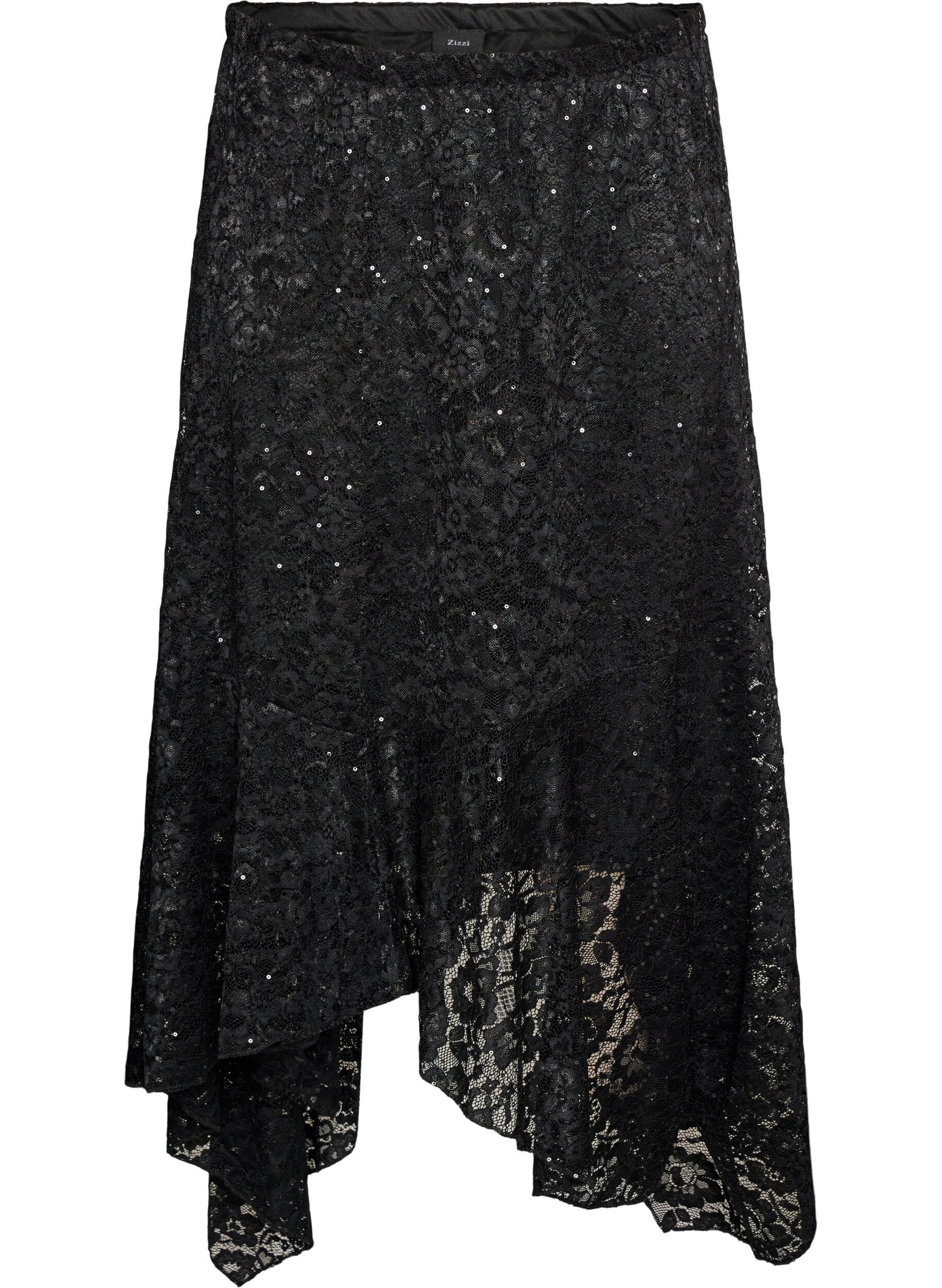 Kanten midirok met pailletten
