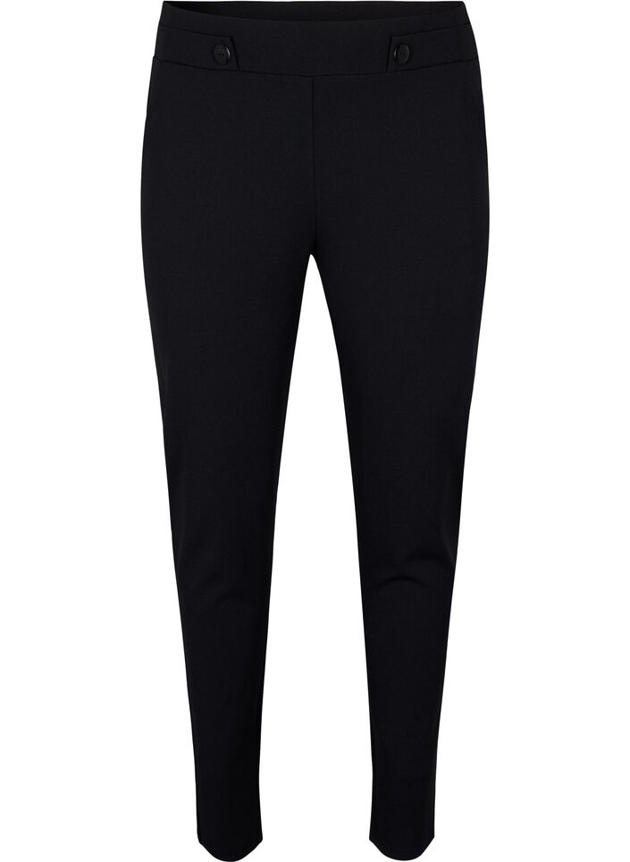 Pantalon avec poches et boutons fantaisie, Noir, Packshot image number 0