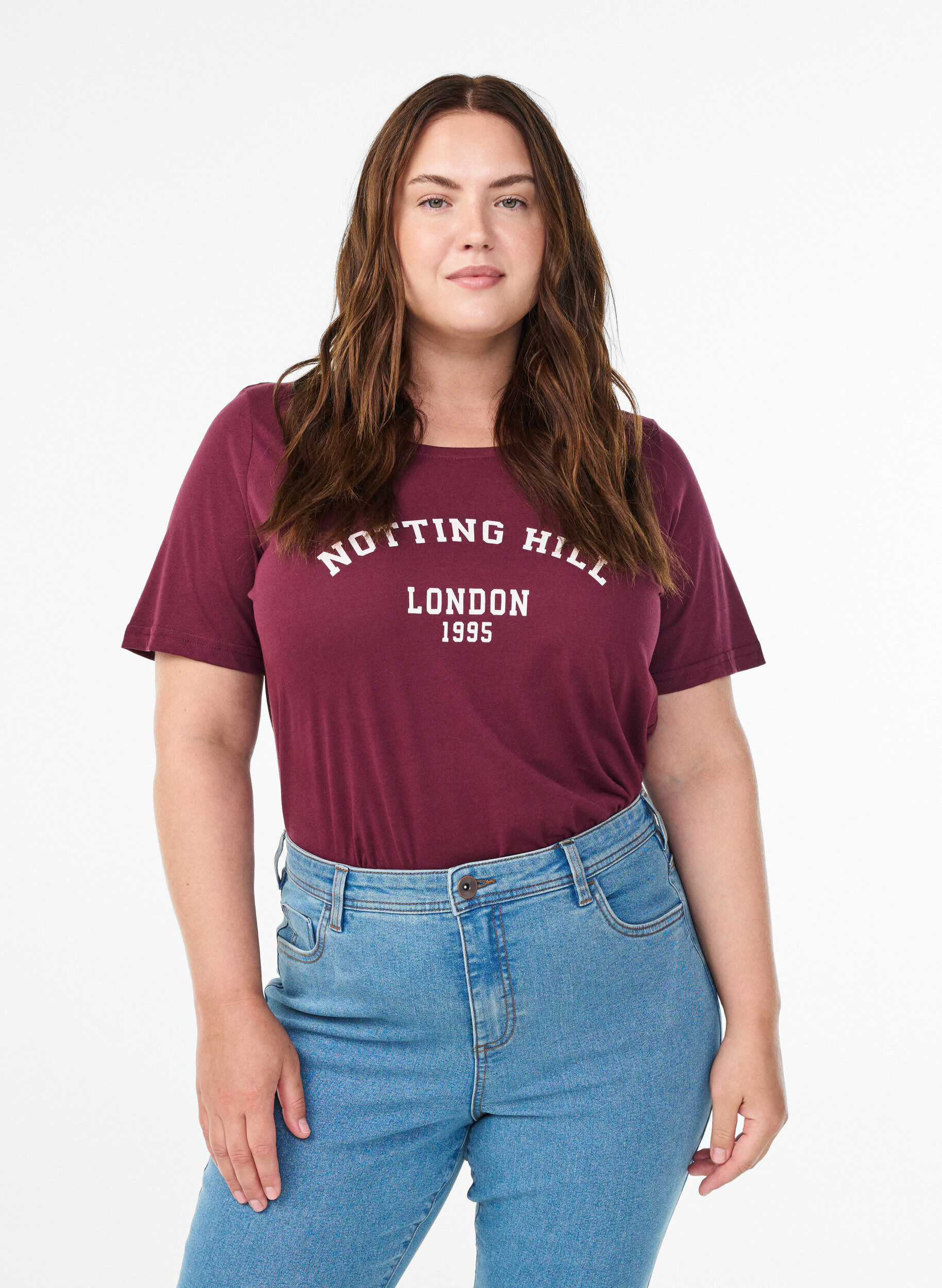 ZizziT-shirt imprim&eacute;, Bordeaux, Model image number 0