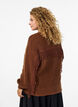 Gebreide blouse met franjes aan de achterkant, Bruin, Model image number 0
