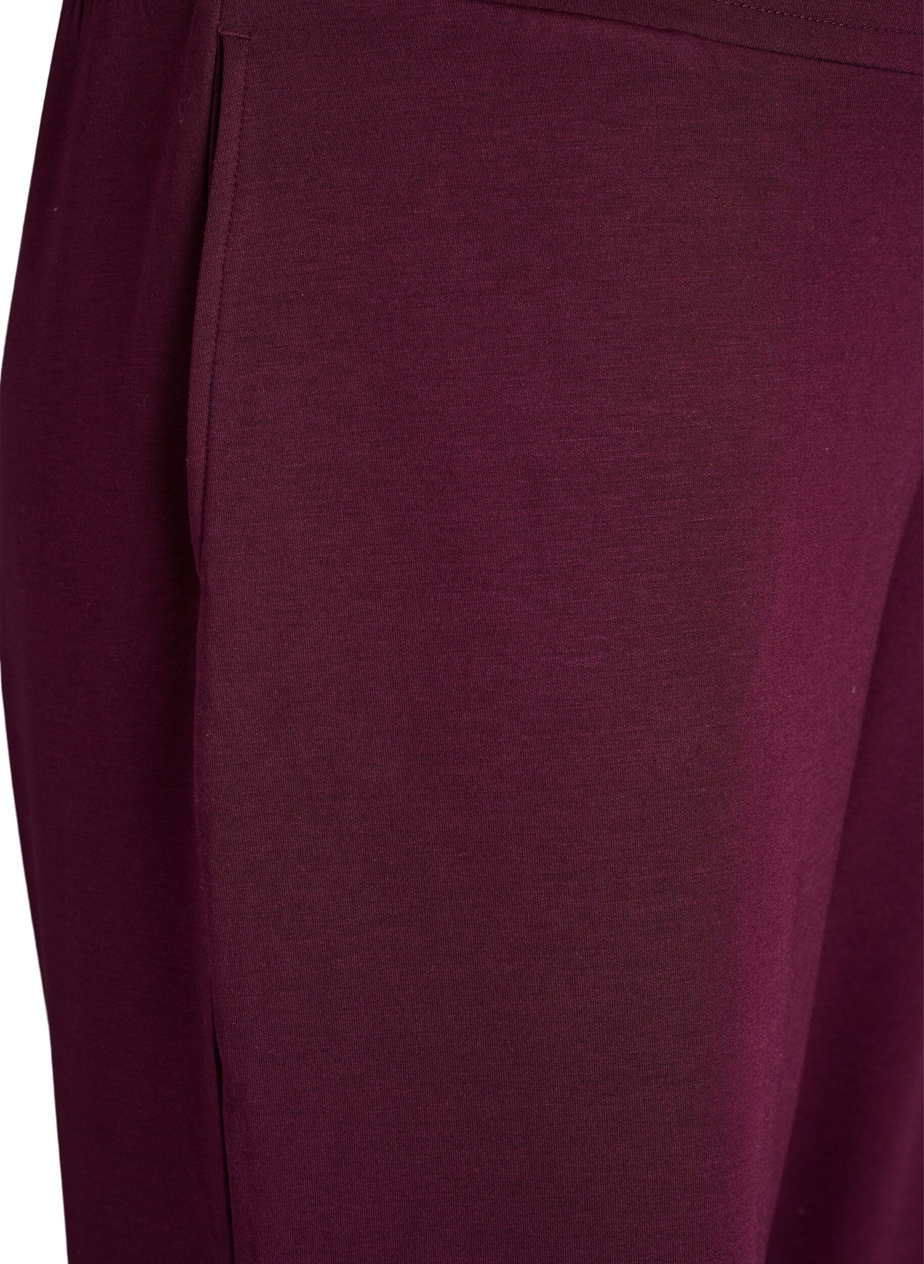 Zizzi7/8 modal mix broek met zakken, Donker Bordeaux, Packshot image number 2