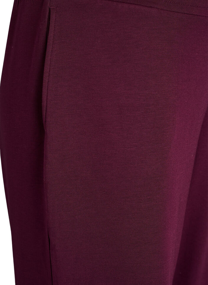 7/8 modal mix broek met zakken, Donker Bordeaux, Packshot image number 2