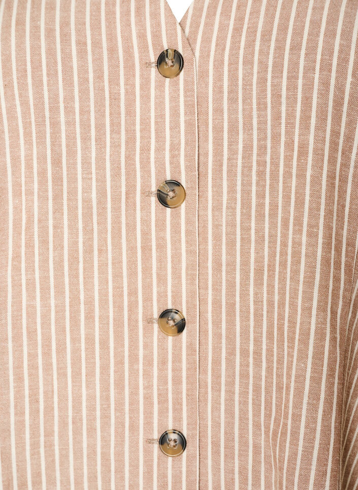 Gilet ray&eacute; en lin et viscose, Beige, Packshot image number 2