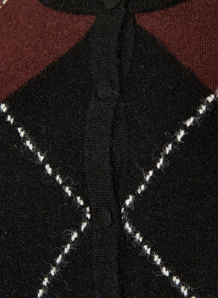 Cardigan &agrave; motif argyle, Noir, Packshot image number 2