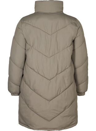 Lange jas met hoge hals, Army Grey as sample, Packshot image number 1