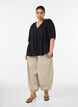 Viscose blouse met een stippenstructuur en V-hals, Zwart, Model image number 1