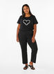 FLASH - T-shirt avec motif, Black Flower Heart , Model image number 2
