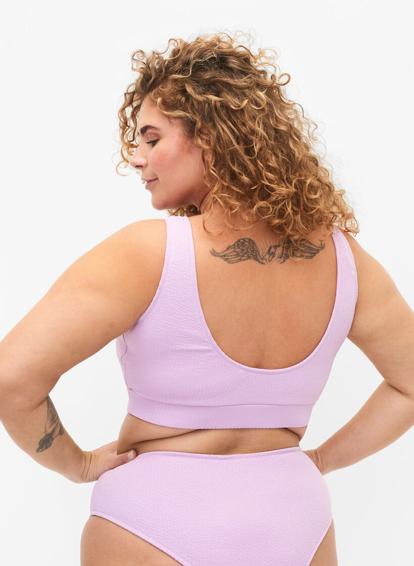 Haut de bikini avec structure en crêpe, Orchid Bouquet, Model image number 1