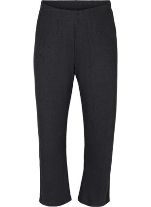 Pantalon ample en matière côtelée, Dark Grey Melange, Packshot image number 0