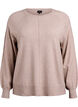Breisel blouse met middennaad en raglan mouwen, Beige, Packshot image number 0