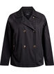 Korte trenchcoat met zakken, Zwart, Packshot image number 0