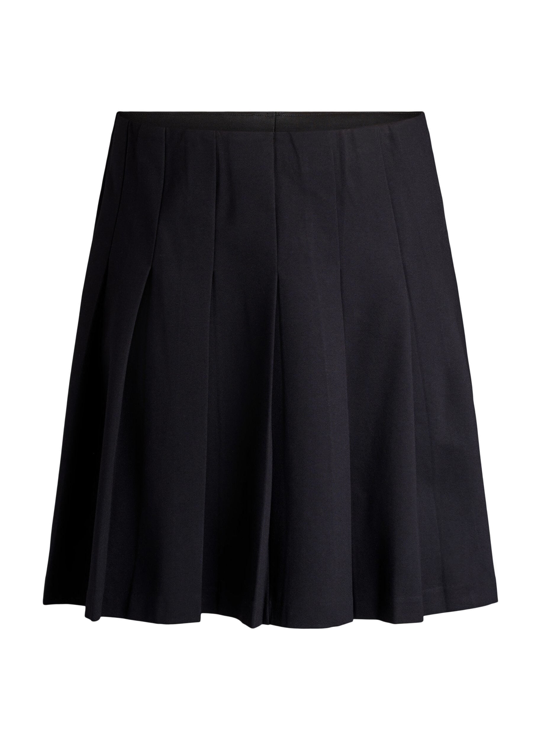 Korte geplooide rok met elastische tailleband
