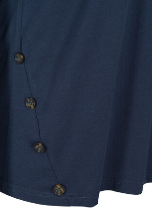 Katoenen t-shirt met knopen, Black Iris, Packshot image number 3