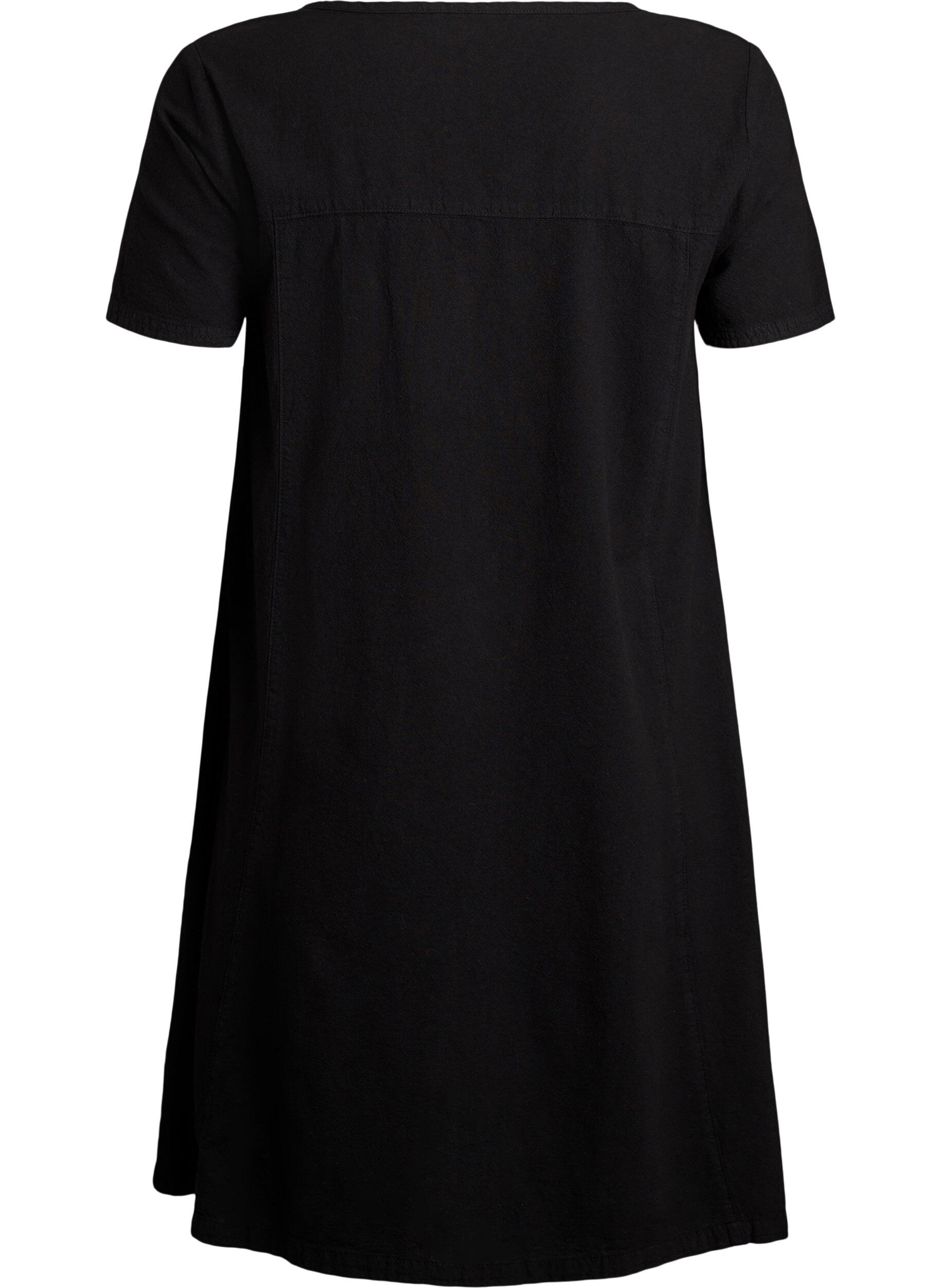 ZizziRobe en coton &agrave; manches courtes, Noir, Packshot image number 1