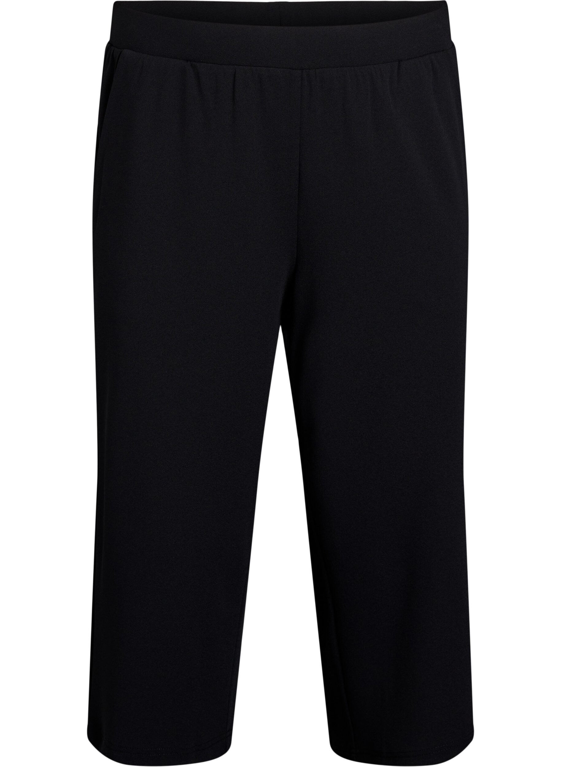 ZizziFLASH - Hoog getailleerde kniebroek met losse pasvorm, Zwart, Packshot image number 0