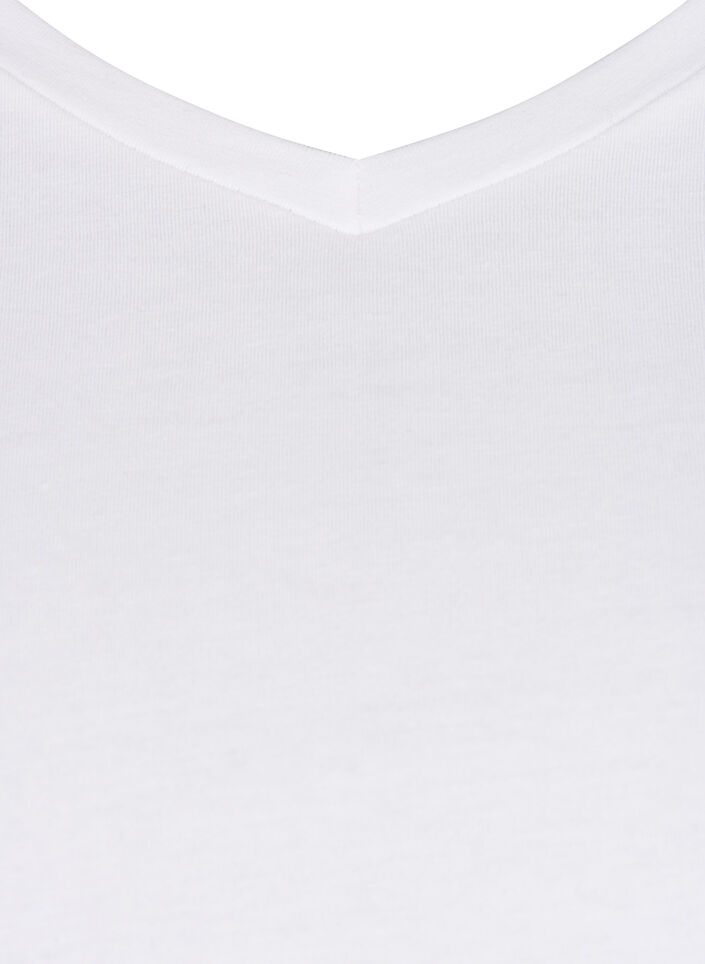 T-shirt en coton uni basique, Blanc, Packshot image number 2