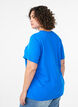 T-shirt basique en coton &agrave; col rond, Bleu, Model image number 2