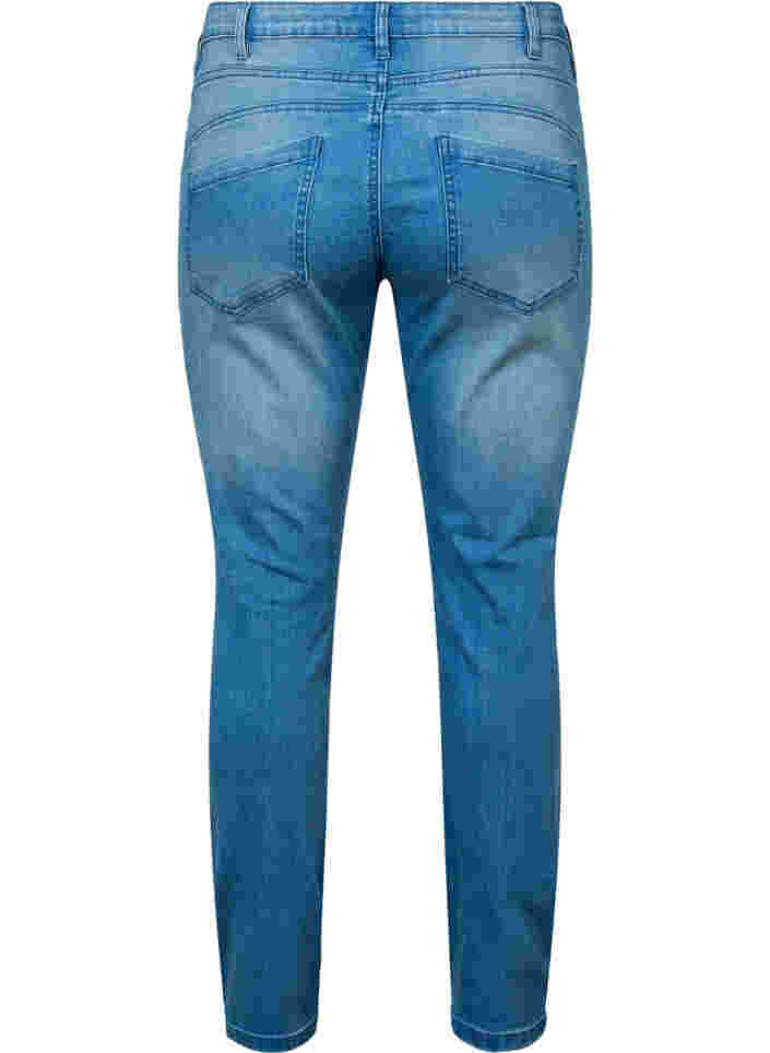 Ripped Emily jeans met normale taille, Blue denim, Packshot image number 1