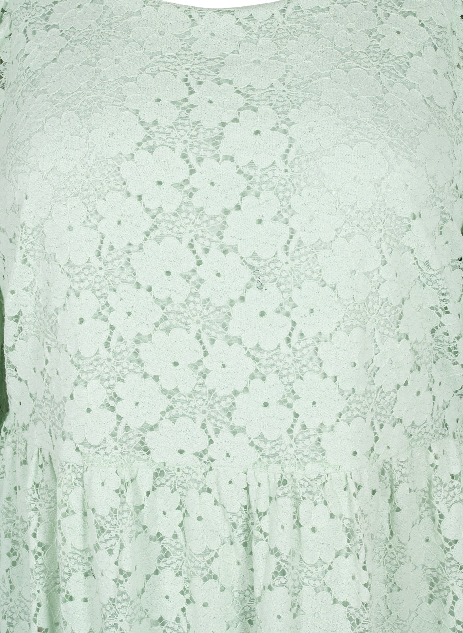 Zizzi Robes en dentelle avec manches longues, Pastel Green , Packshot image number 2