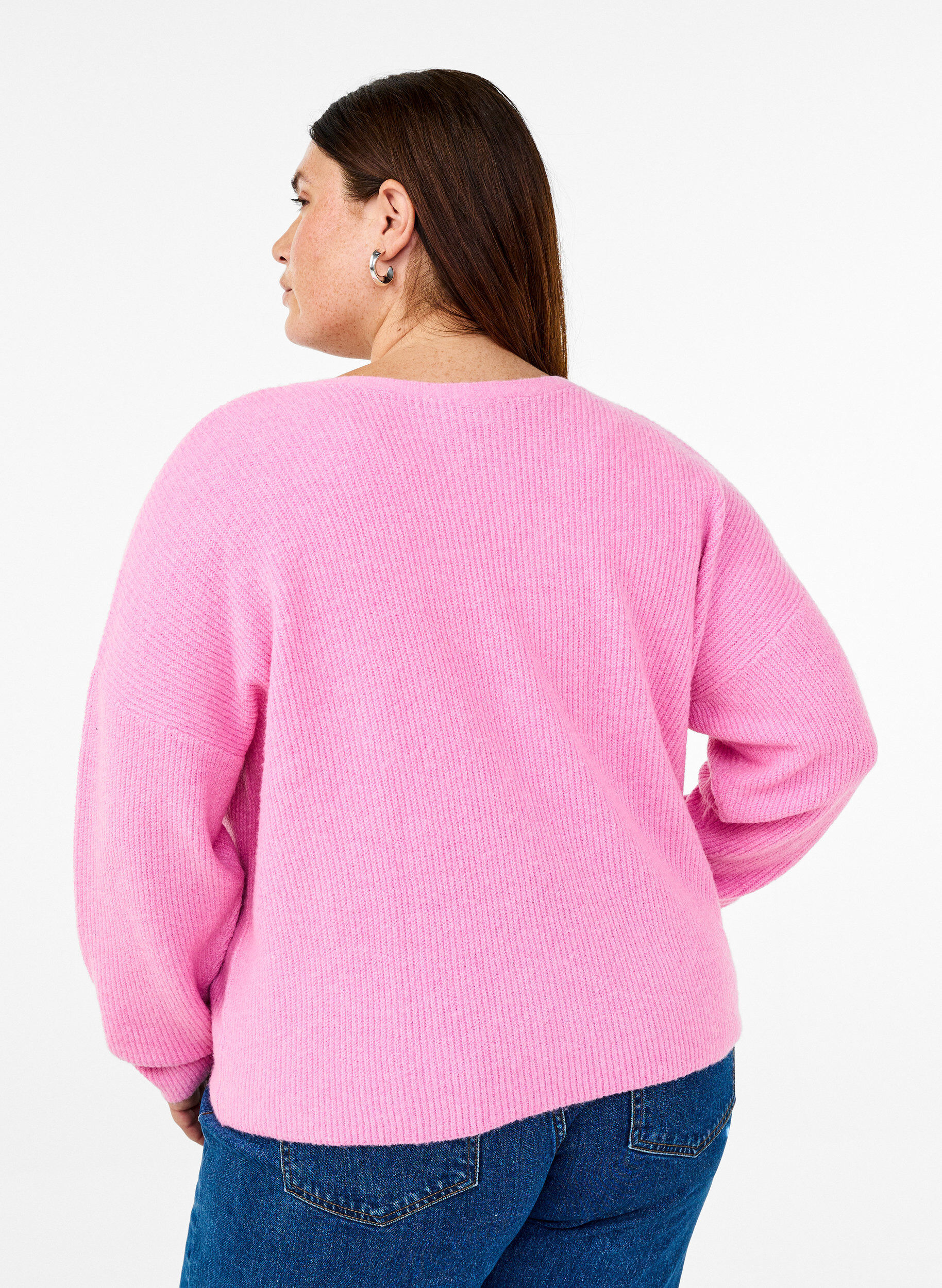 Zizzi Cardigan en maille avec ceinture &agrave; nouer, Begonia Pink Mel., Model image number 1