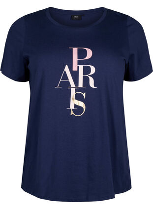 T-shirt en coton avec imprimé texte, Medieval B. w. Paris, Packshot image number 0
