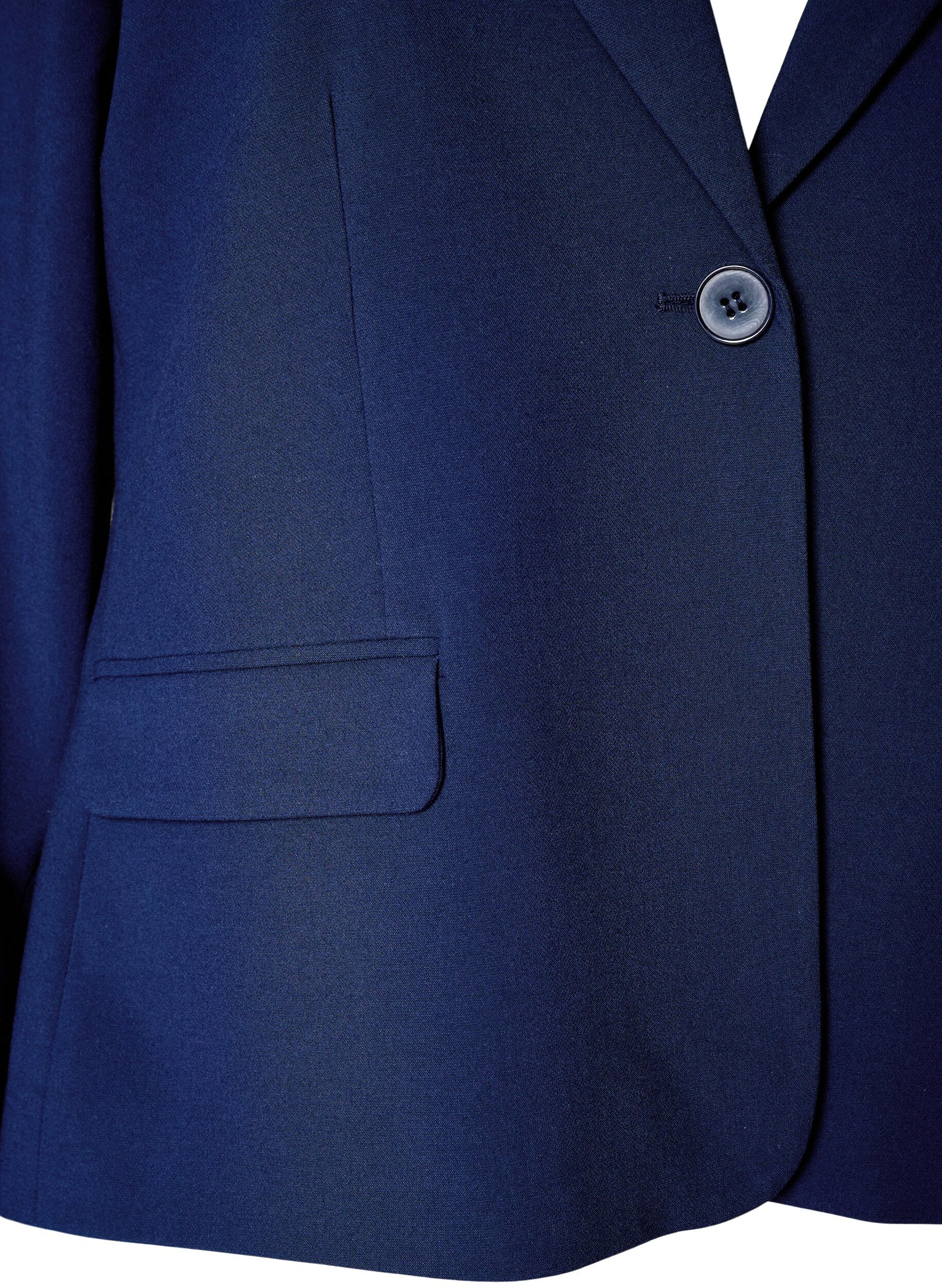 ZizziKlassieke blazer met knoopsluiting en zakken, Blauw, Packshot image number 2