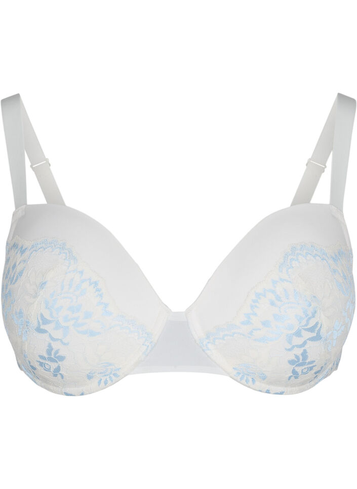 Soutien-gorge à armatures avec dentelle , Tofu w. blue, Packshot image number 0