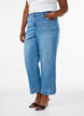 Jean cropped Kiana &agrave; coupe droite avec d&eacute;tails boutonn&eacute;s, Bleu Clair, Model image number 2