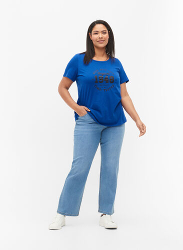 Gemma-jeans met hoge taille en normale pasvorm, Light blue, Model image number 0