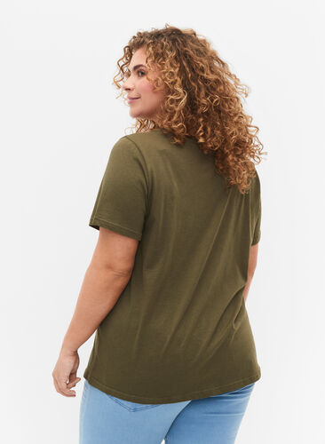 T-shirt met mica opdruk in katoen, Ivy G. Shimmer Face, Model image number 1