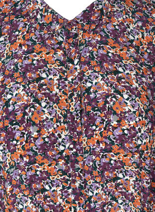 Viscose jurk met bloemenprint, Purple Flower AOP, Packshot image number 2