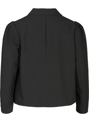 Cropped blazer met pofmouwen, Black, Packshot image number 1