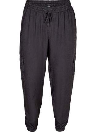Pantalon en lyocell avec de grandes poches, Black, Packshot image number 0