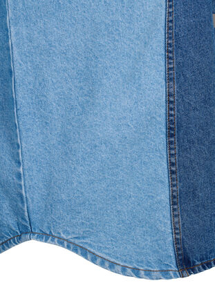 Colorblock spijkerjasje, Light Blue Denim, Packshot image number 3